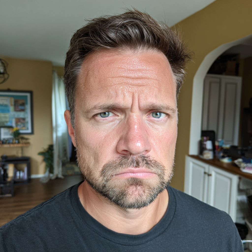 A close-up of a frowning man | Source: Midjourney