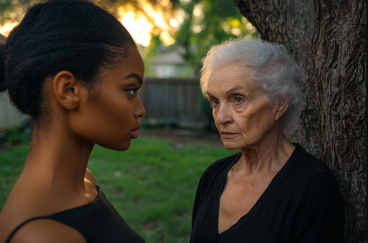 Two women staring thoughtfully at each other | Source: Midjourney