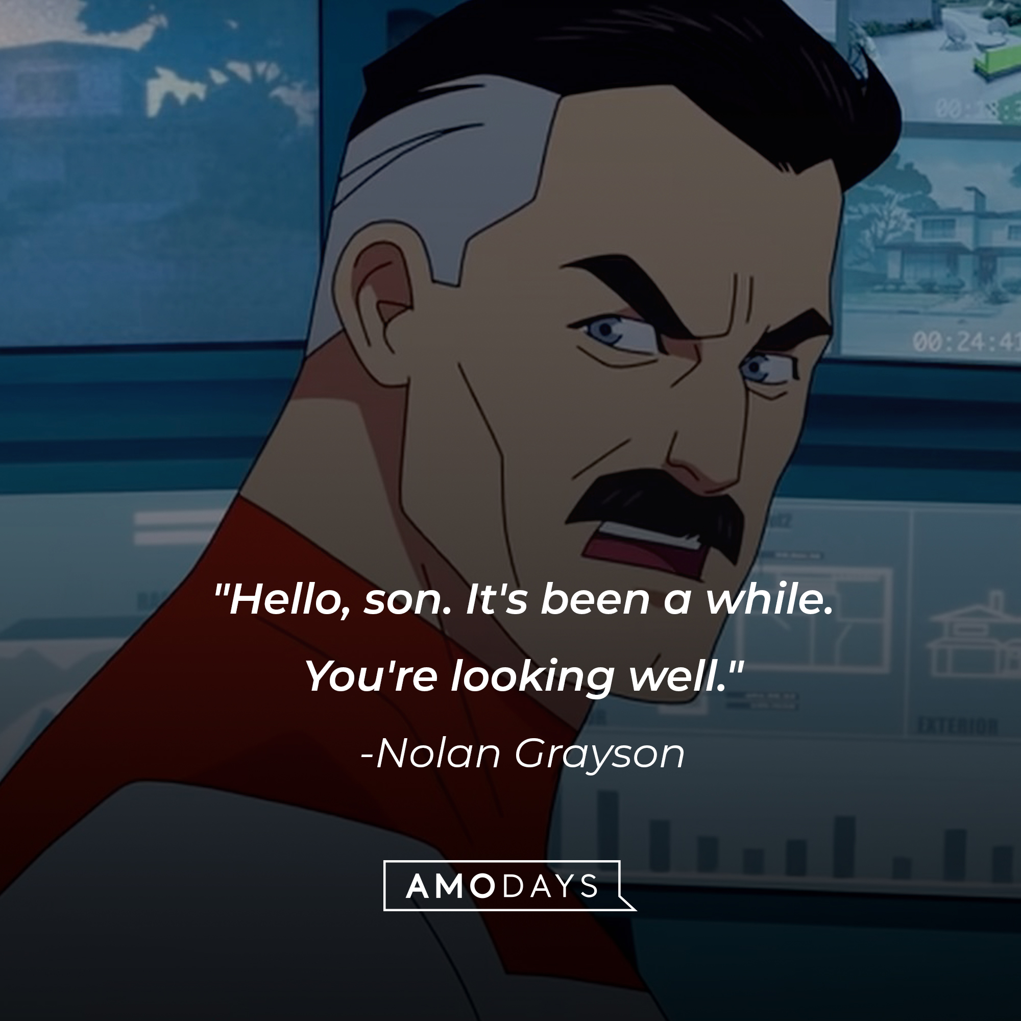 Nolan Grayson's quote: "Hello, son. It's been a while. You're looking well." | Source: Facebook.com/Invincibleuniverse