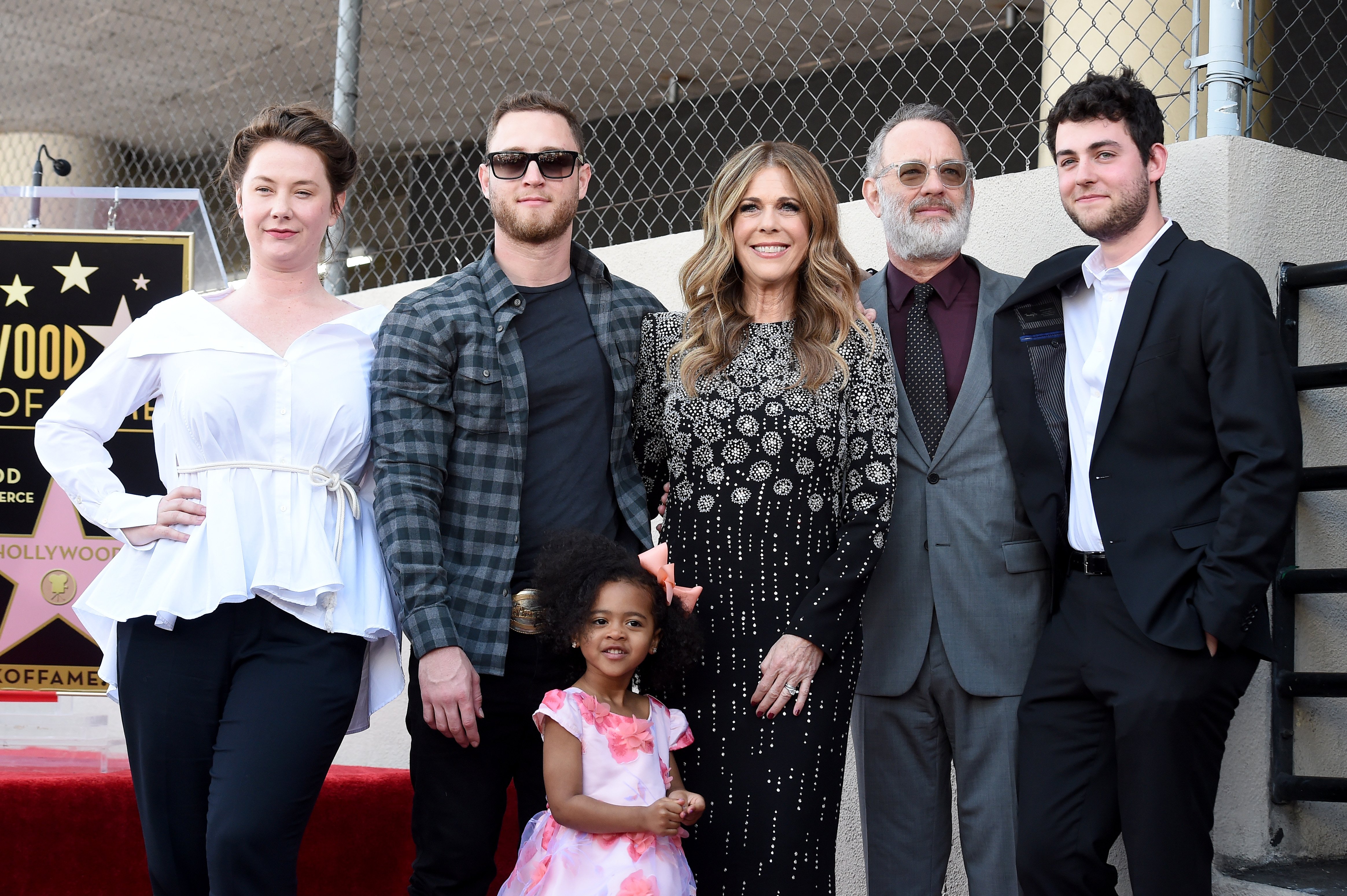 Chet Hanks, Rita Wilson, Tom Hanks, and Truman Hanks at the ceremony honoring Rita Wilson with Star on the Hollywood Walk of Fame on March 29, 2019, in Hollywood | Photo: Getty Images