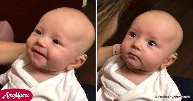 Deaf baby has the cutest reaction after hearing mother's 'I love you' for the first time