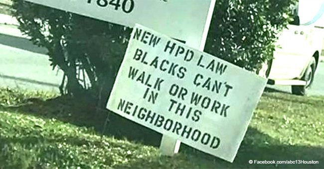 Racist 'Blacks can't walk or work in this neighborhood' sign sparks outrage in Houston