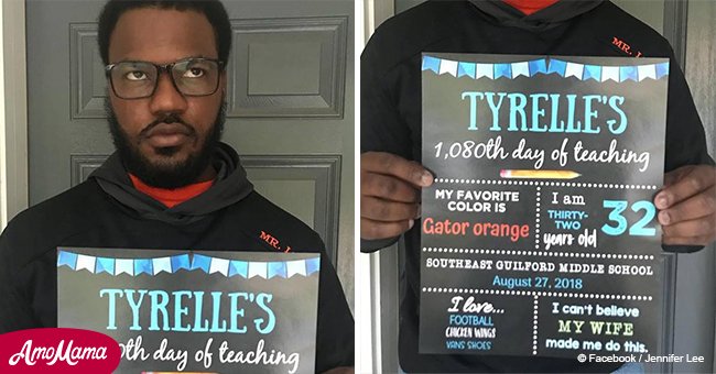 Funny 'Back-to-School' sign made for a teacher by his wife blew up the Internet
