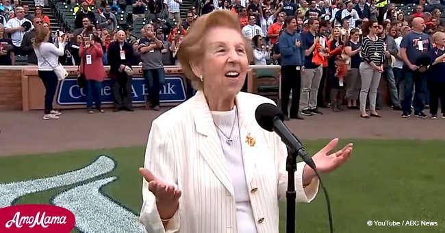 Tearjerking moment Holocaust survivor performed the national anthem before baseball match