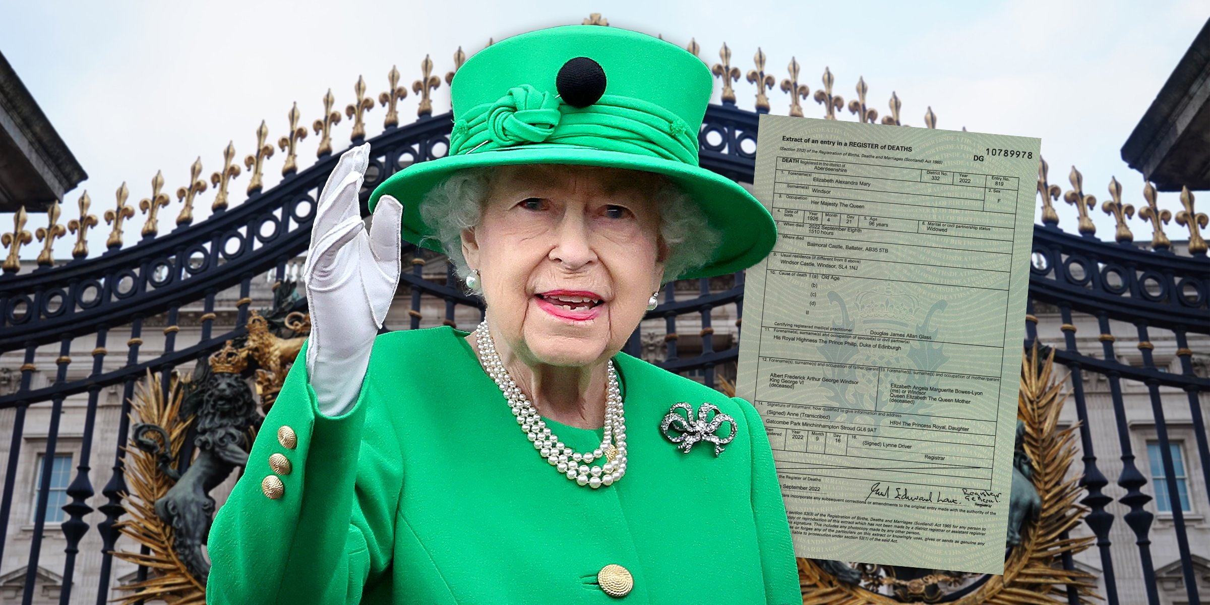 Queen Elizabeth II ┃Source: twitter.com/chrisshipitv ┃ Getty Images