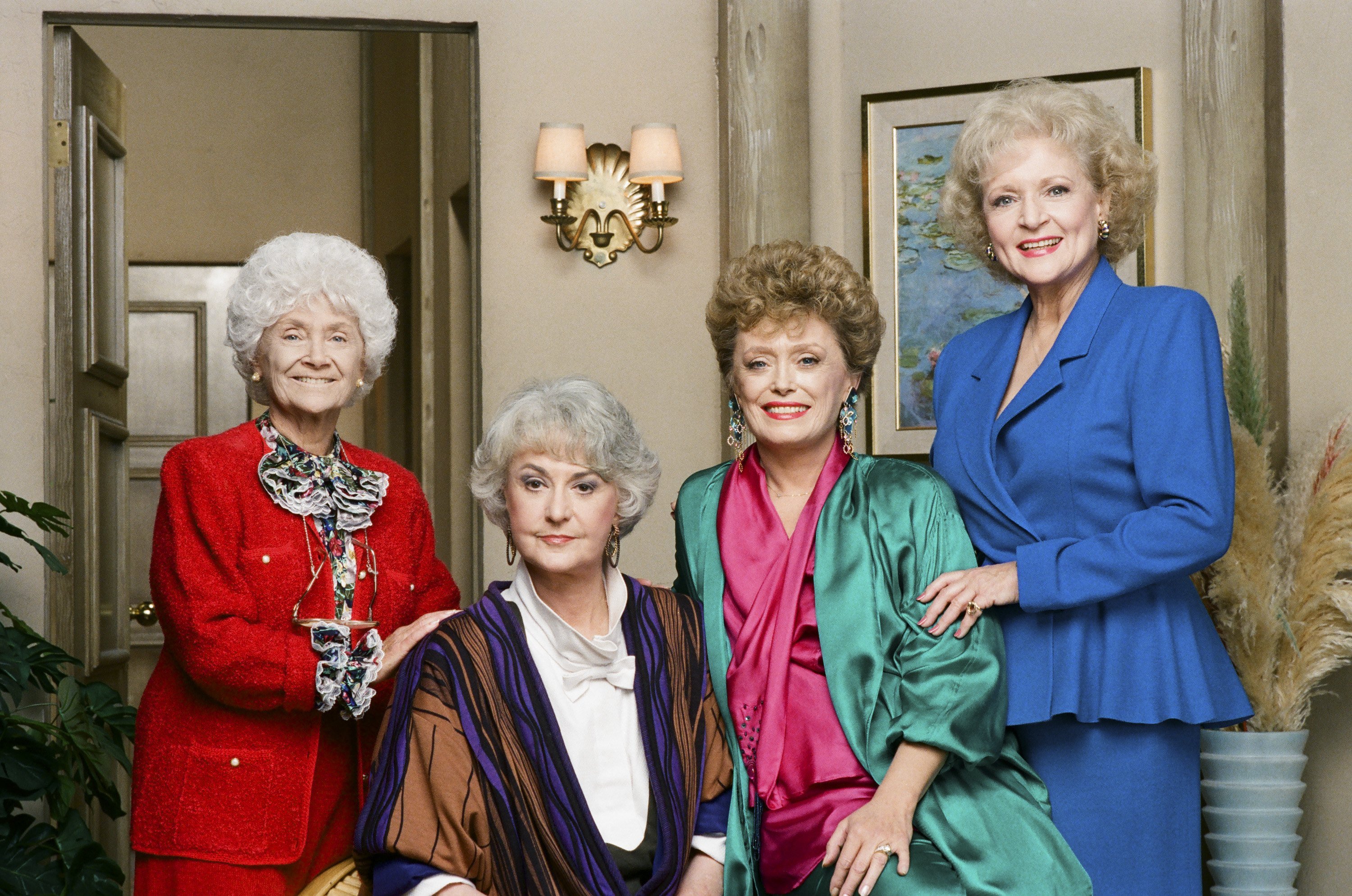 Pictured: (l-r) Estelle Getty, Bea Arthur, Rue McClanahan and Betty White on "The Golden Girls" Season 4 | Photo: Getty Images
