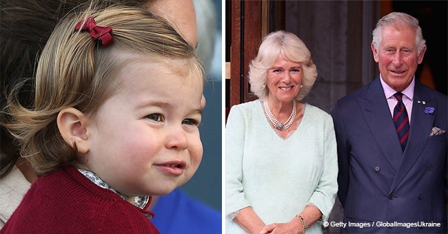 Adorable moment Princess Charlotte waves goodbye to Prince Charles and Camilla