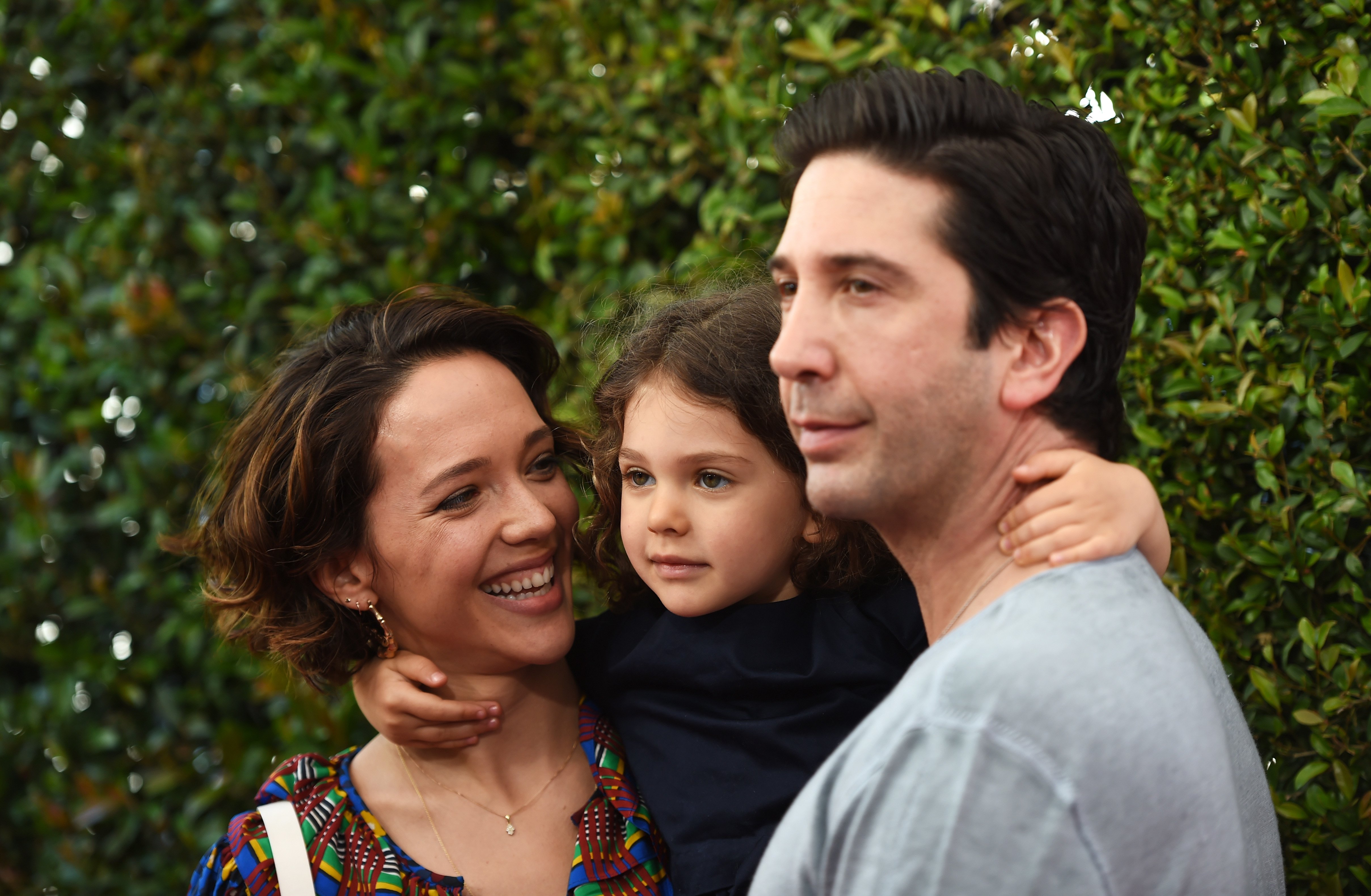 David Schwimmer and Zoe Buckman arrive with their daughter Cleo Buckman Schwimmer at the 12th Annual John Varvatos Stuart House Benefit at John Varvatos on April 26, 2015 in Los Angeles, California. | Source: Getty Images