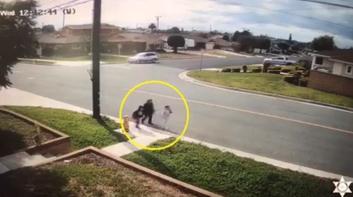 María Carmen Chavarria caminando con sus nietos segundos antes del accidente| Foto: Facebook/ Los Angeles County Sheriff's Department