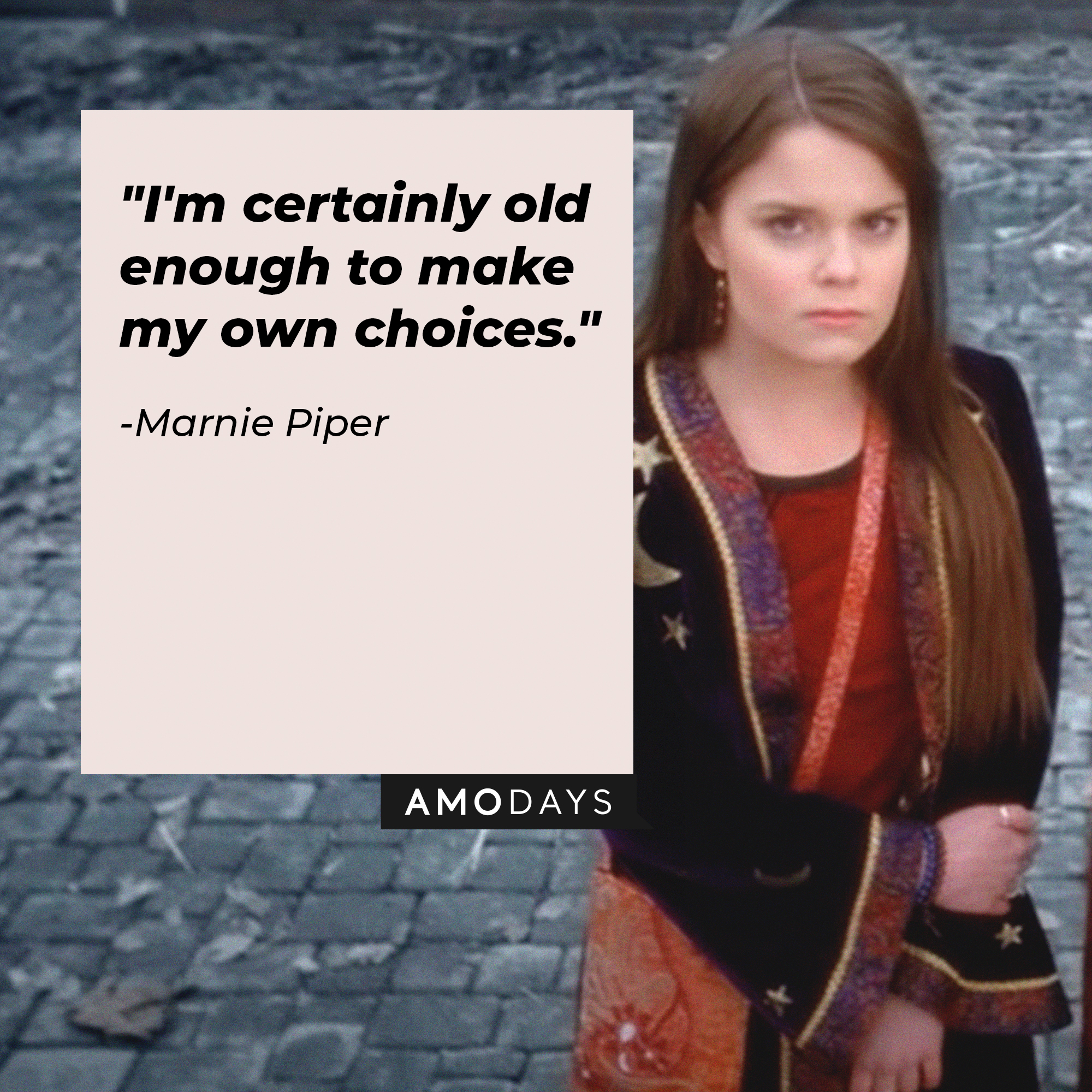 Marnie Piper's quote: "I'm certainly old enough to make my own choices." | Source: Youtube.com/disneychannel