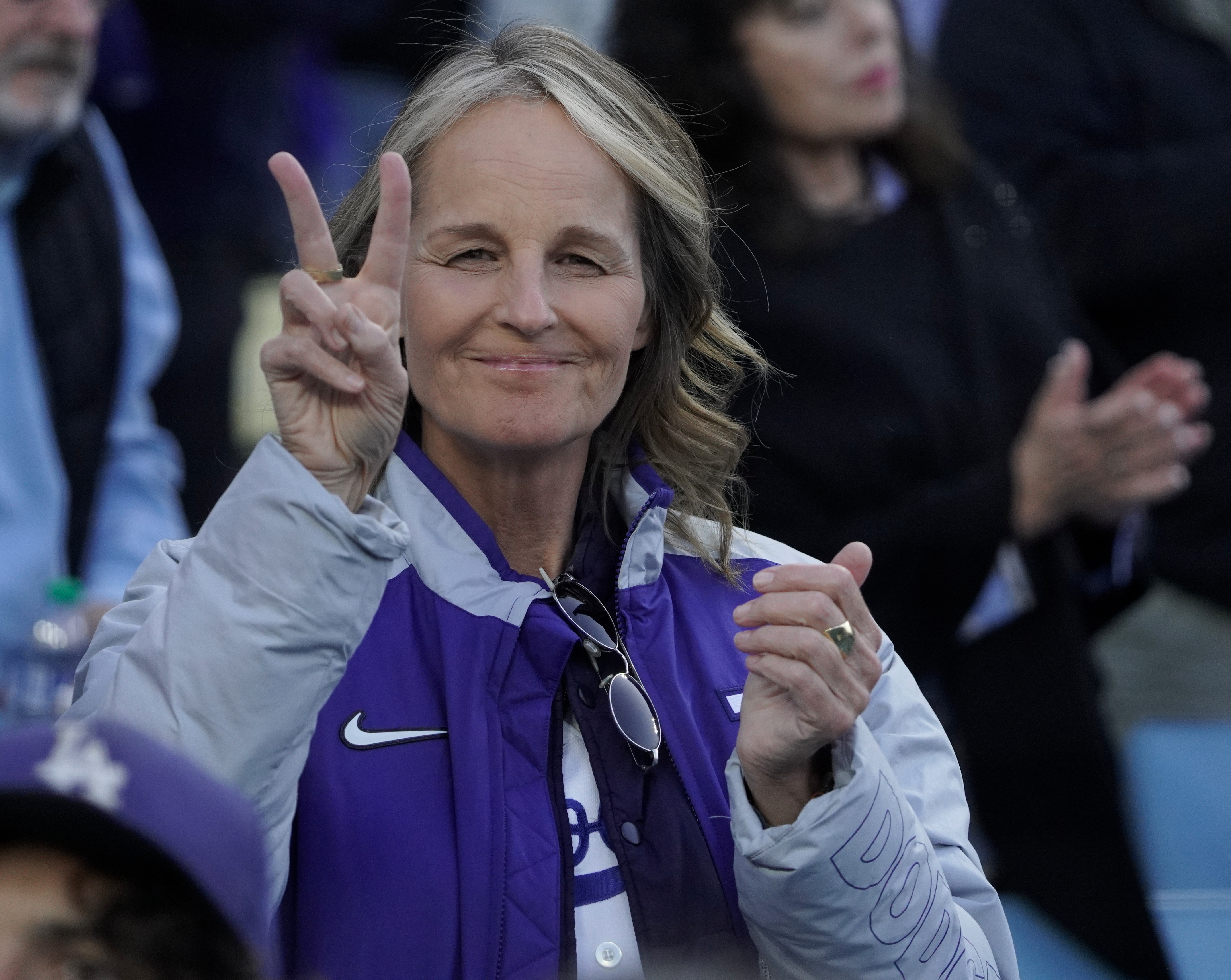 Helen Hunt at the MLB game at Dodger Stadium on May 20, 2024 in Los Angeles, California. | Source: Getty Images