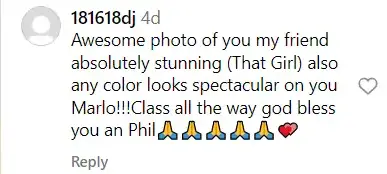 A fan's comment on Marlo Thomas' Instagram post with Steven Rice on September 7, 2023 | Source: Instagram/marlothomas