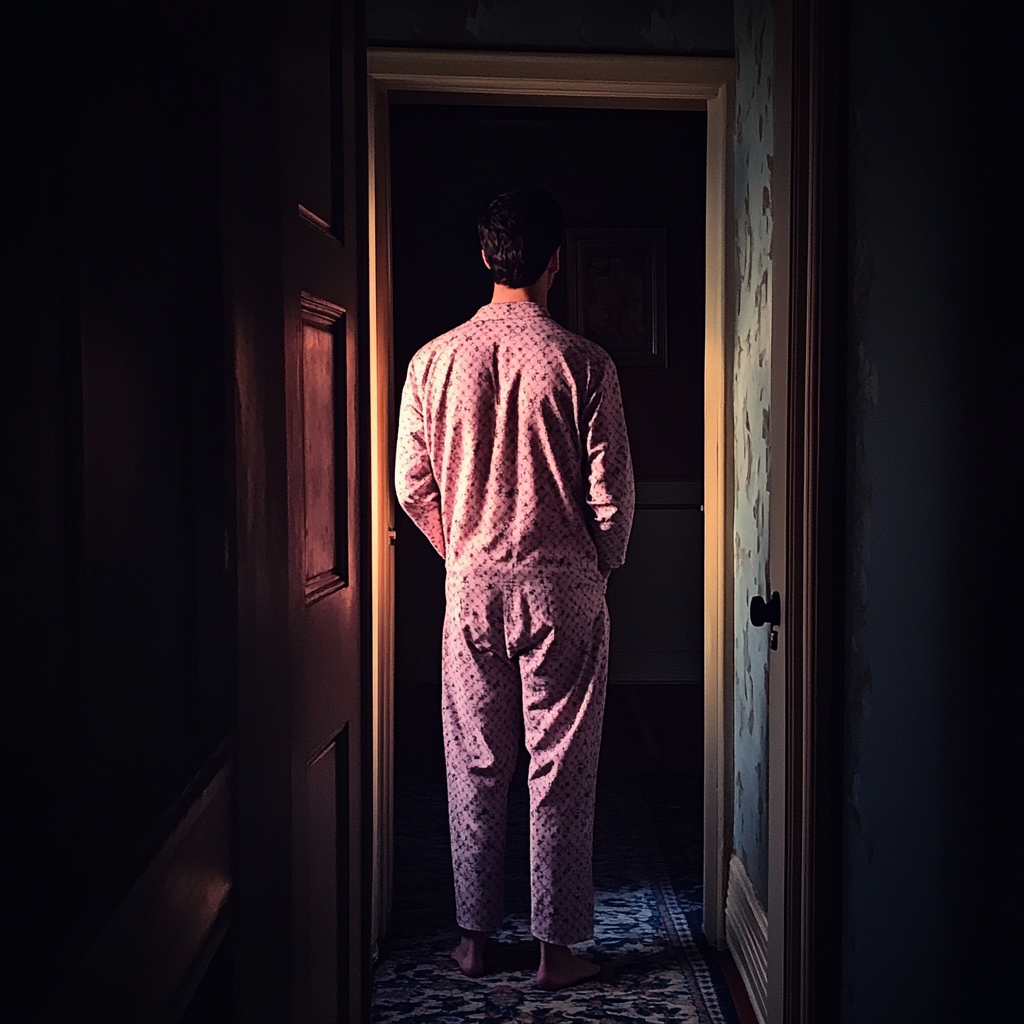 A man standing in a doorway | Source: Midjourney