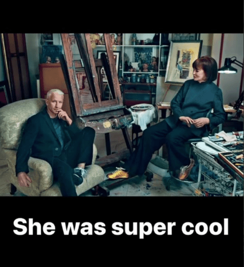 Anderson Cooper poses with mom Gloria Vanderbilt | Source: Instagram/@andersoncooper