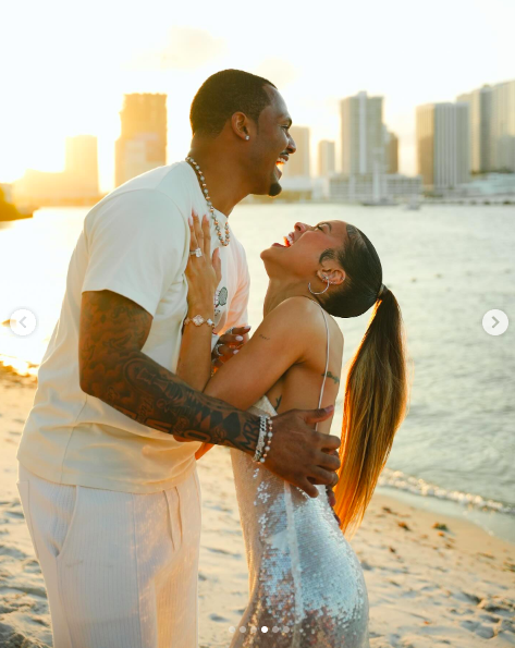 Deshaun Watson and Jilly Anais laughing together. | Source: Instagram/jillyanais