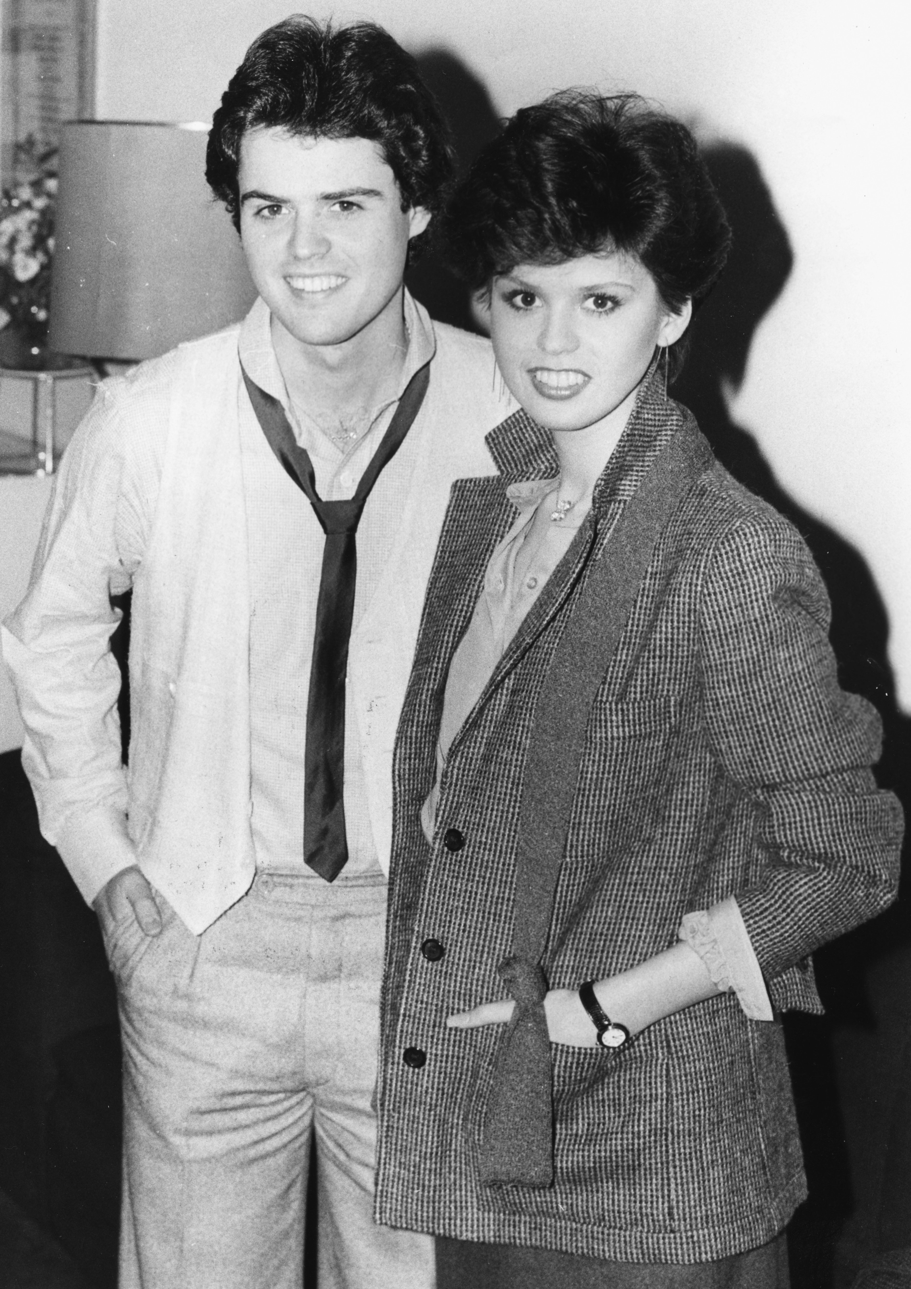 Donny and Marie Osmond, smiling for the cameras at a press conference, London, January 22nd 1979. | Source: Getty Images.