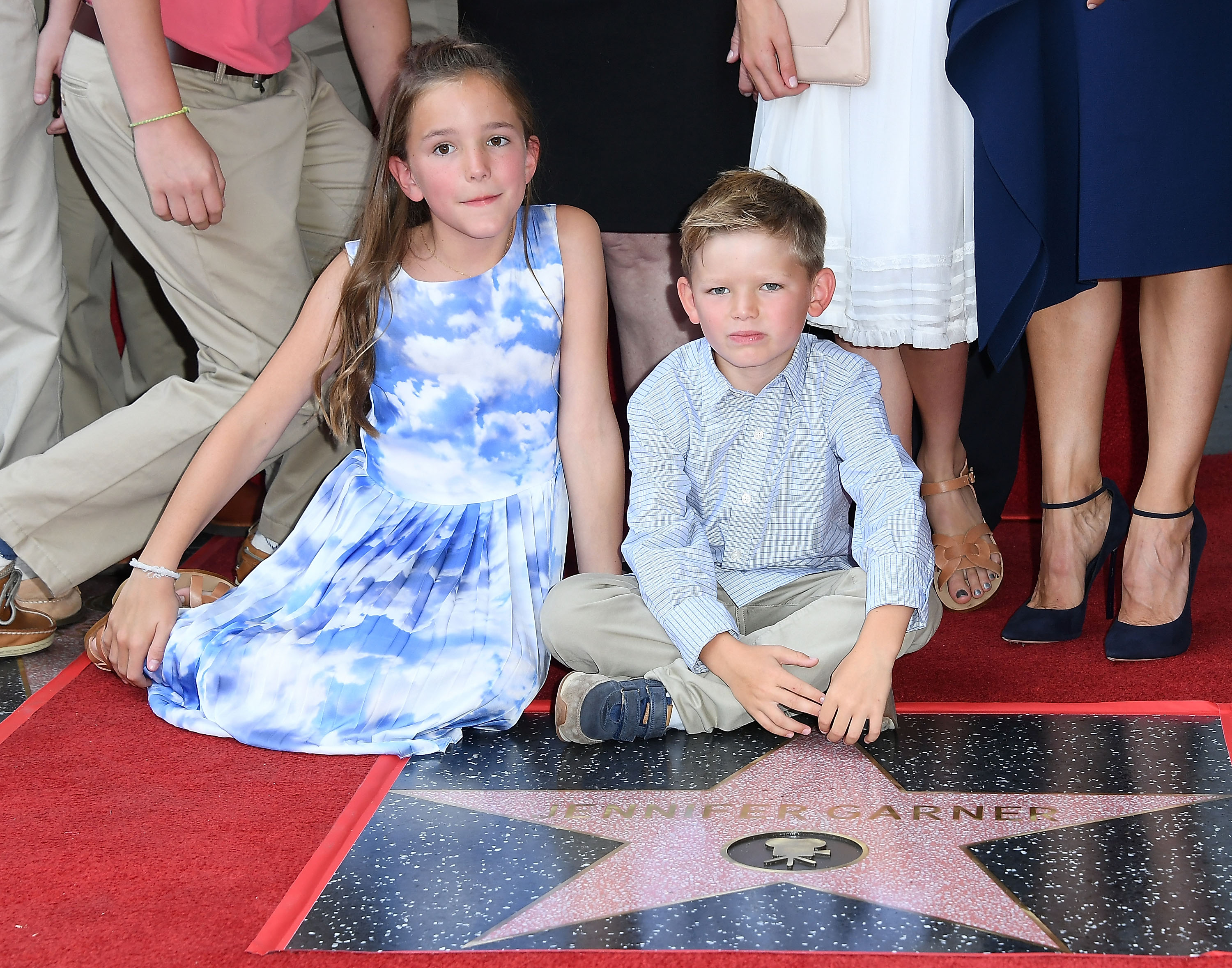 Seraphina Affleck and Samuel Garner Affleck during a ceremony honoring Jennifer Garner with a star on the Hollywood Walk of Fame on August 20, 2018 in Hollywood, California. | Source: Getty Images