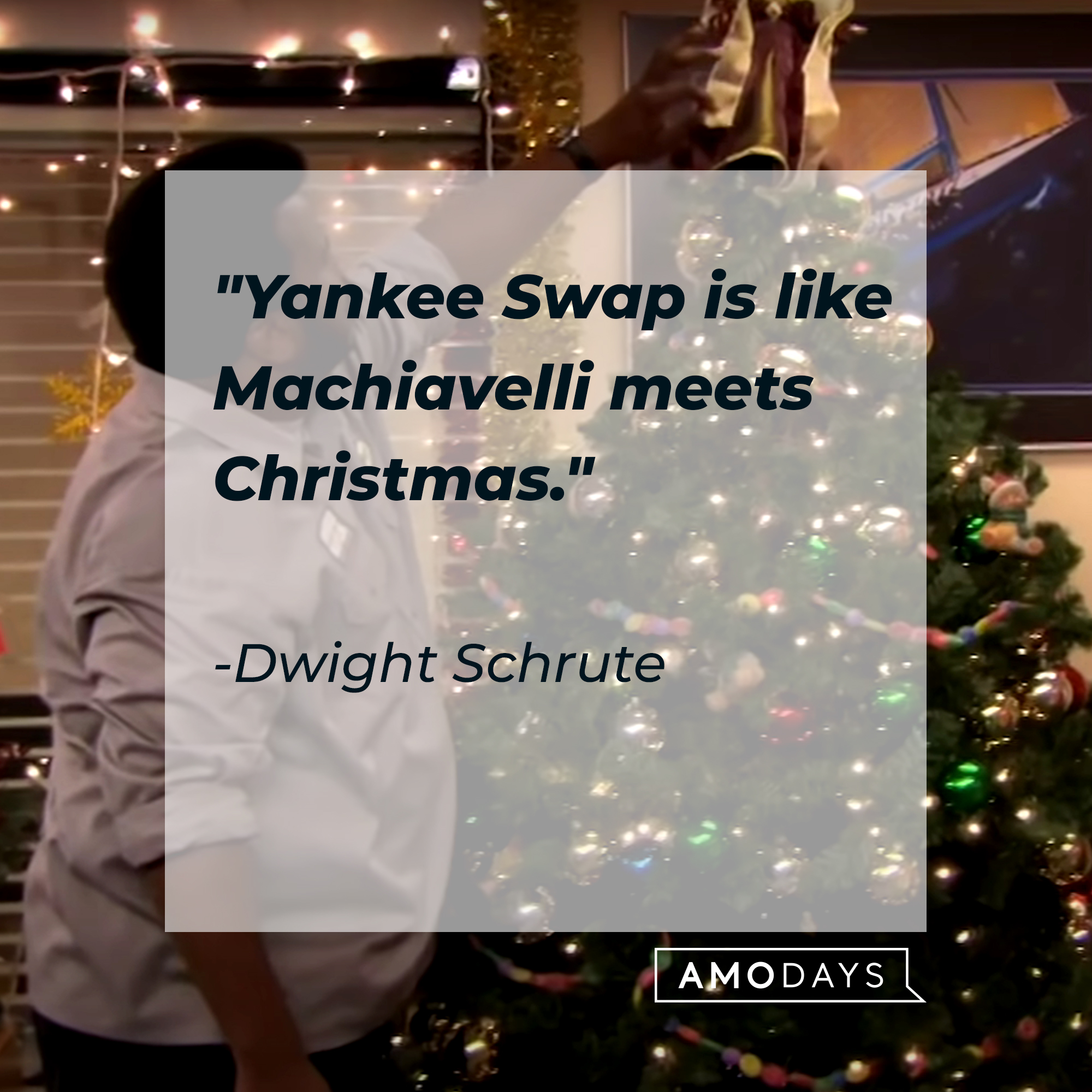 Dwight Schrute’s quote: Yankee Swap is like Machiavelli meets Christmas. | Source: Youtube/TheOffice