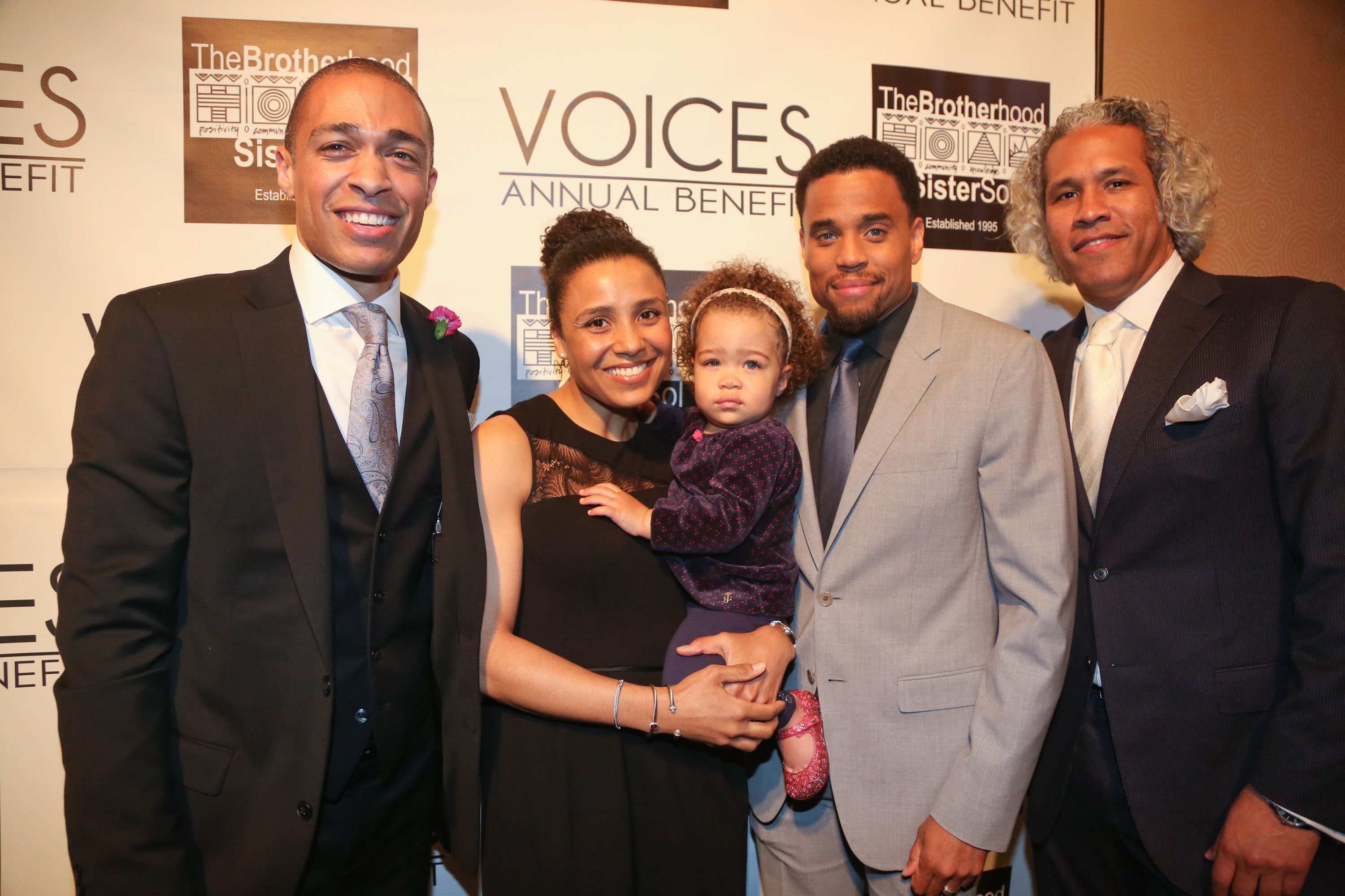 T.J. Holmes, Marilee Fiebig-Holmes, Michael Ealy and Khary Lazarre-White during the 2014 Brotherhood/Sister Sol Voices 10 Benefit at The Edison Ballroom on May 8, 2014, in New York City. | Source: Getty Images
