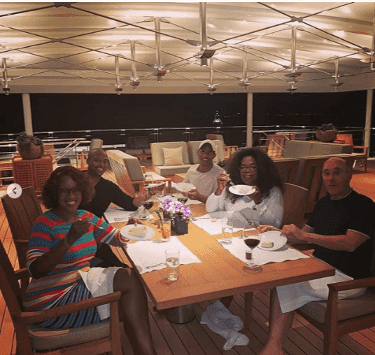 Oprah surrounded by friends and family on her birthday | Instagram: @gayleking