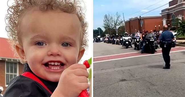 A 2-year-old who was killed in a flood was honoured by 1000s of bikers who escorted his hearse to the graveyard | Photo: Youtube/Biker Dad & Twitter/NikkiMcGeeWKRN