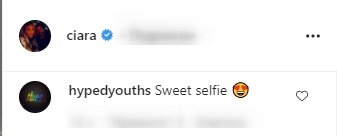 A fan's comment on Ciara's gorgeous selfie. | Source: Instagram/Ciara