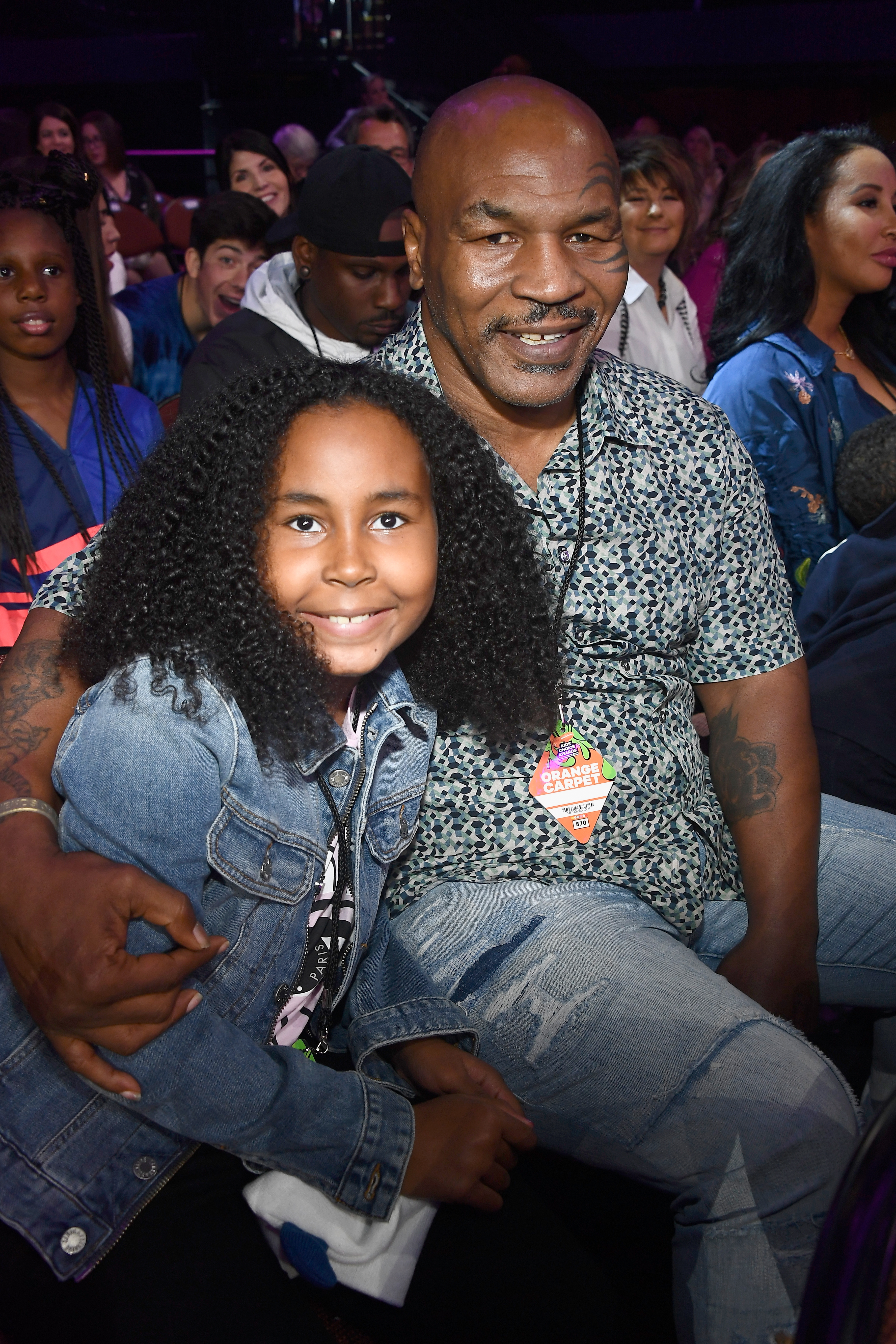 Milan Tyson and her dad, Mike Tyson, at Nickelodeon's 2018 Kids' Choice Awards, held at The Forum in Inglewood, California, on March 24, 2018 | Source: Getty Images