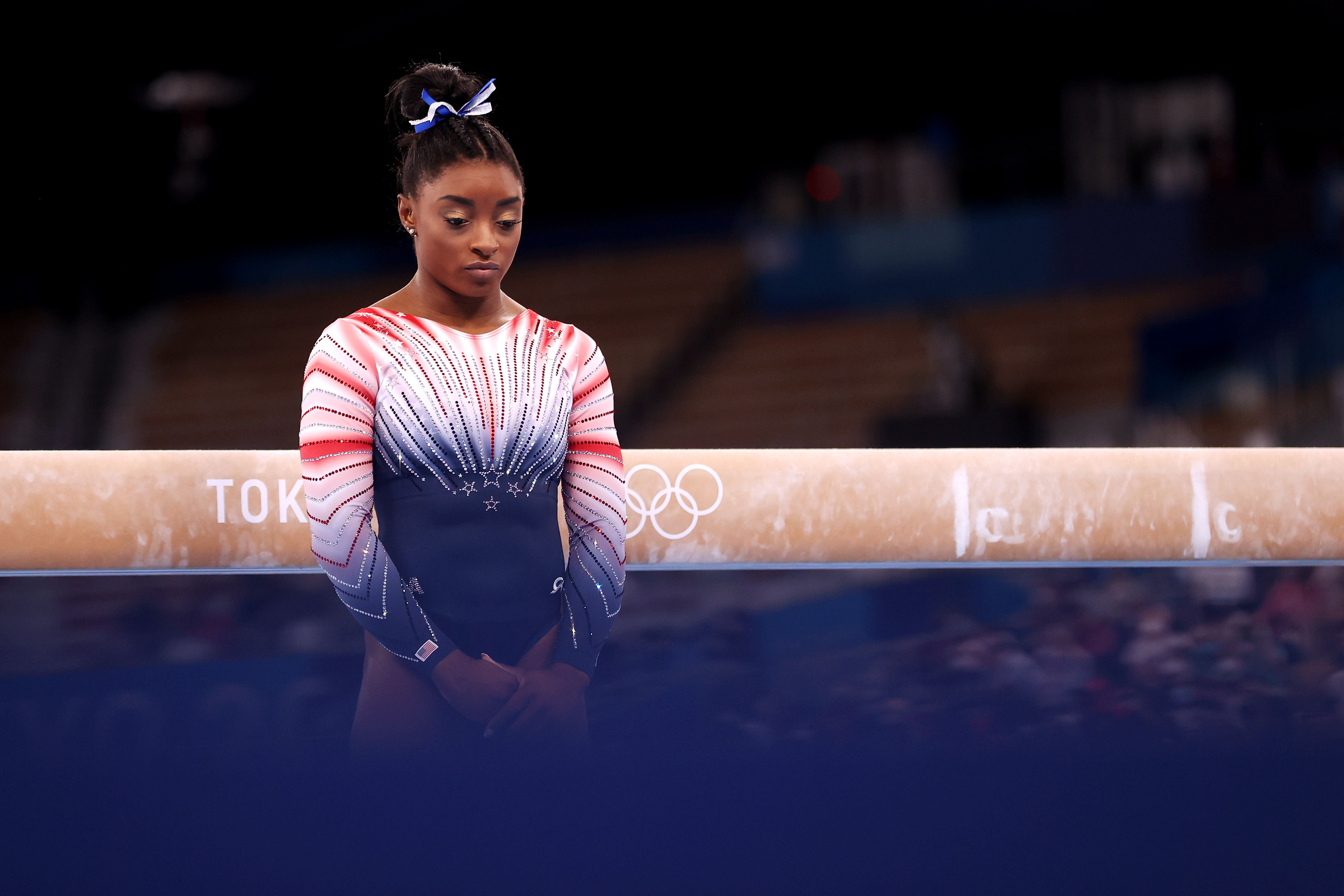 Simone Biles competes in the Women's Balance Beam Final at the Tokyo 2020 Olympic Games on August 3, 2021, in Tokyo, Japan. | Source: Getty Images