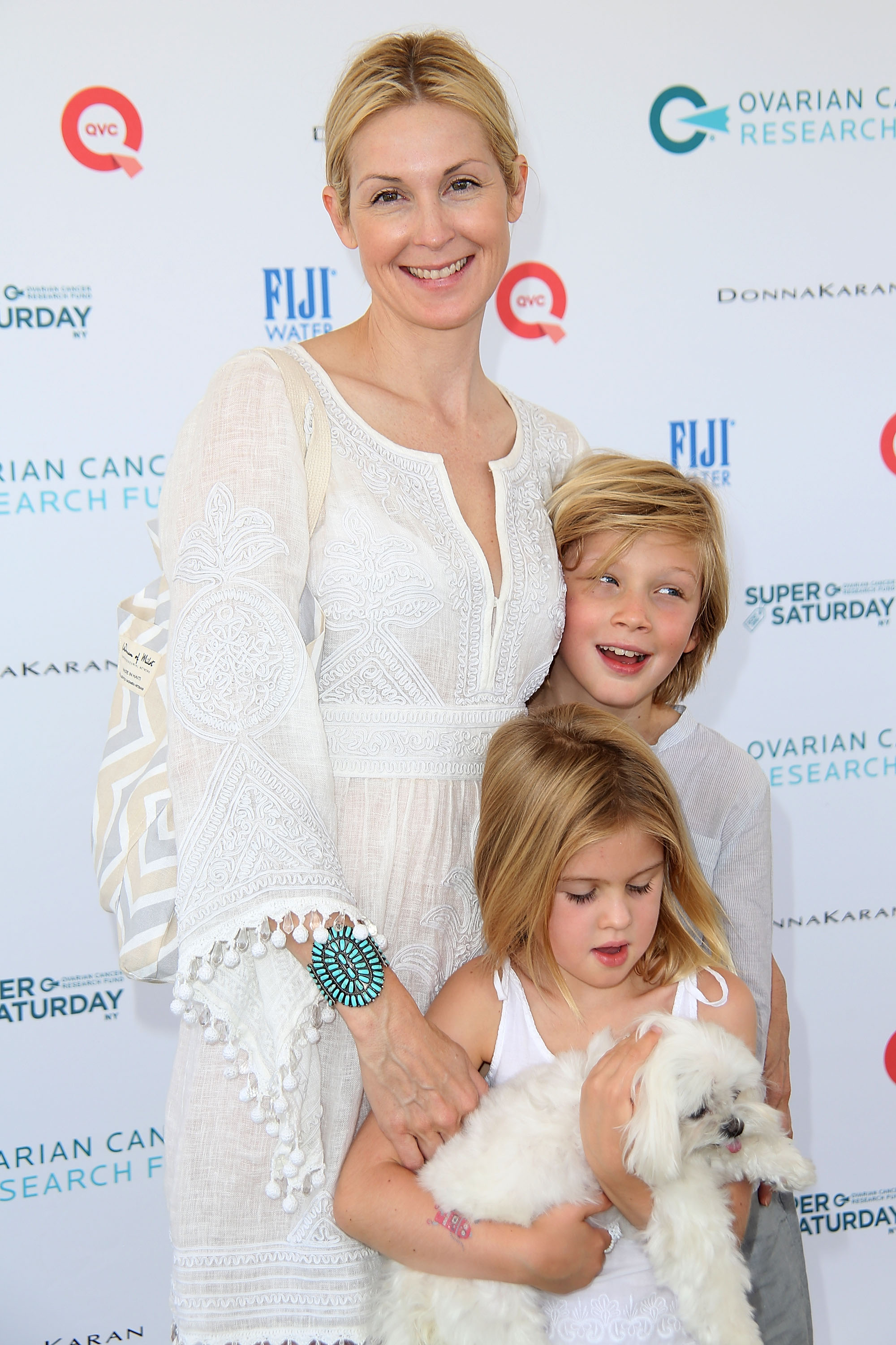 Kelly Rutherford and her children Helena and Hermès at the Ovarian Cancer Research Fund's Super Saturday NY on July 25, 2015, in Water Mill, New York | Source: Getty Images