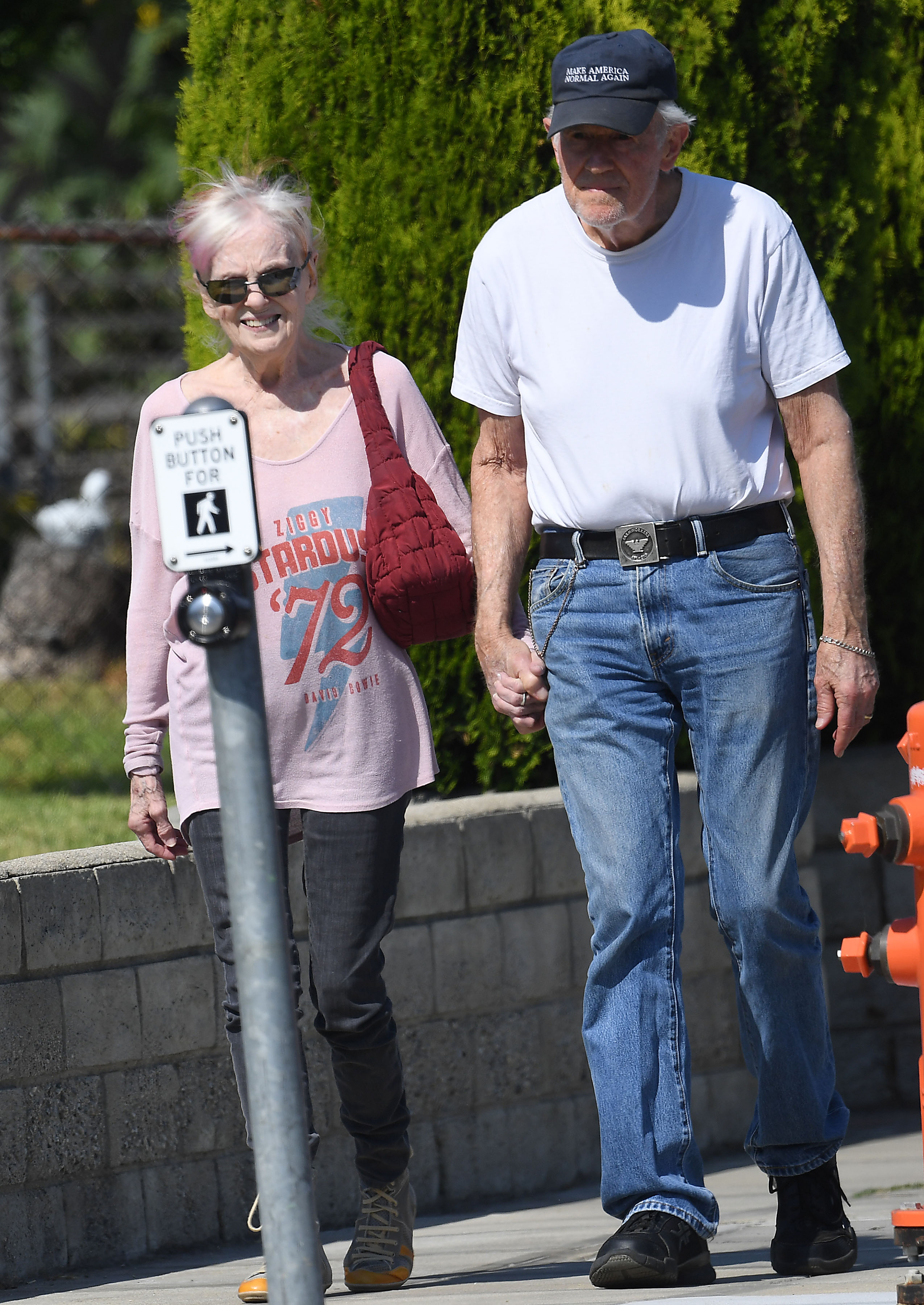 Mike Farrell and Shelley Fabares are seen in Los Angeles, California, on July 18, 2025 | Source: Getty Images