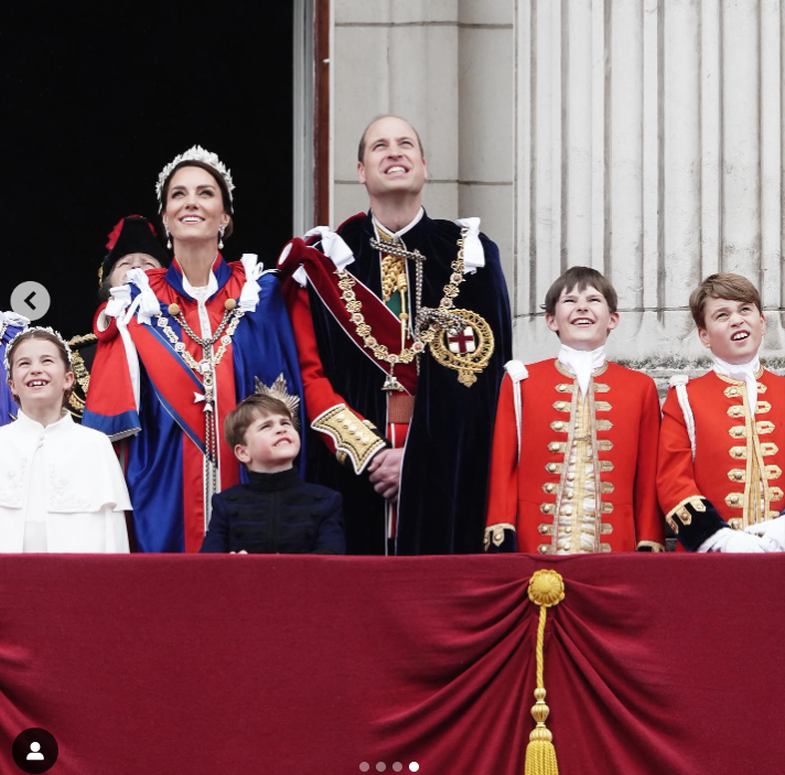 The royal family's balcony appearance during the coronation of King Charles from a post dated May 6, 2023 | Source: Instagram/theroyalfamily