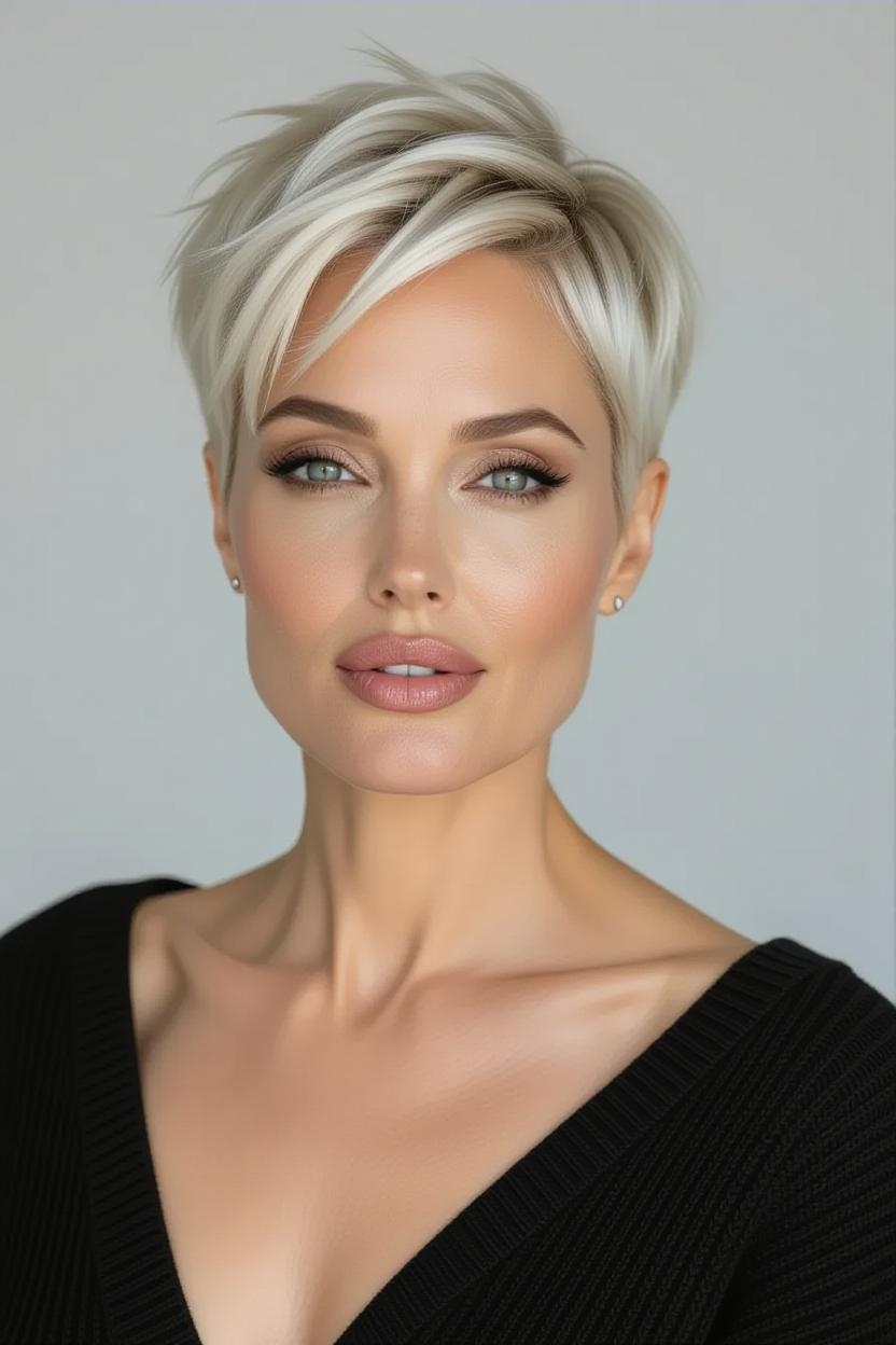An AI-generated image of Angelina Jolie with a different hairstyle | Source: Grok