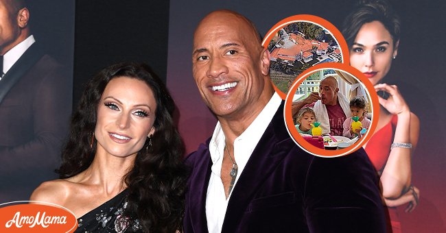 Dwayne Johnson, Lauren Hashian arrives at L.A. LIVE on November 03, 2021 in Los Angeles [left]. Dwayne Johnson's Beverly Park mansion [right]. | Photo: Getty Images youtube.com/TheRichest  instagram.com/therock