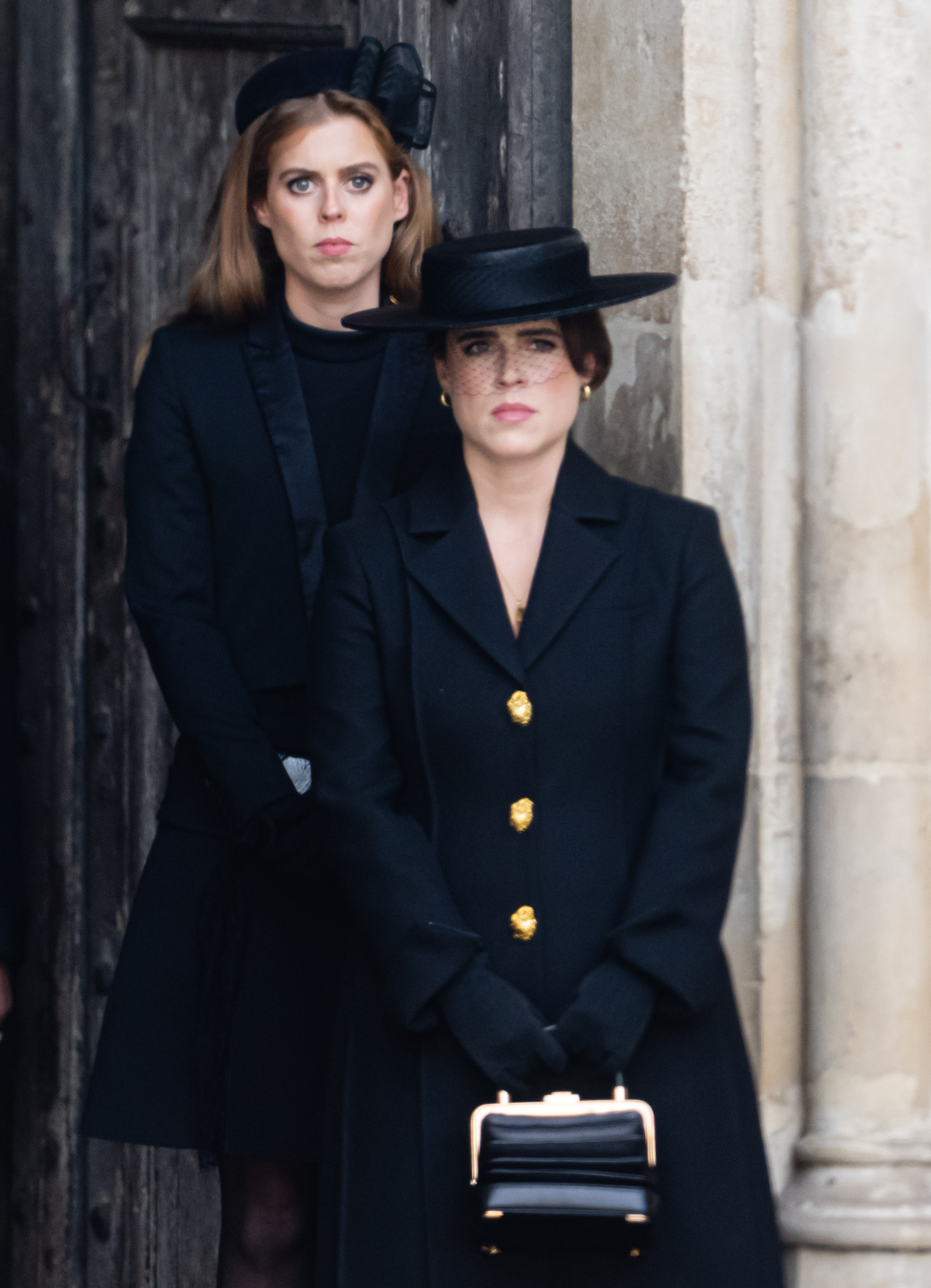 Princess Beatrice of York and Princess Eugenie of York during the State Funeral of Queen Elizabeth II at Westminster Abbey on September 19, 2022, in London, England. | Source: Getty Images