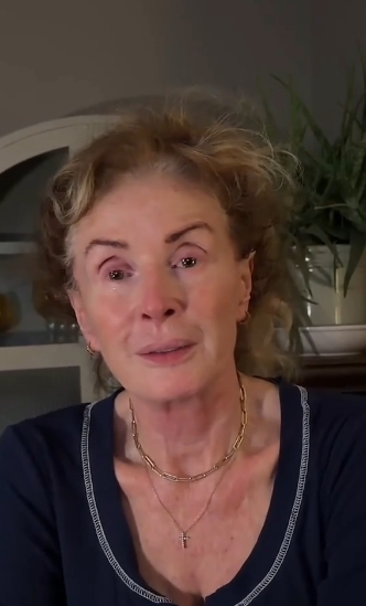 Seated directly before the camera, Beverley Callard appears both emotional and resolute, her tearful eyes reflecting both the shock of what happened and her determination to face the health battle that followed. | Source: Instagram/beverleycallard