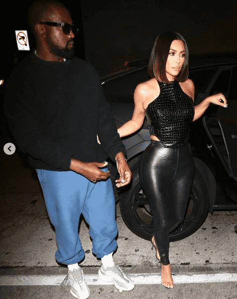 Kim and Kanye arriving at Craig's. I Image: Instagram/ justjared