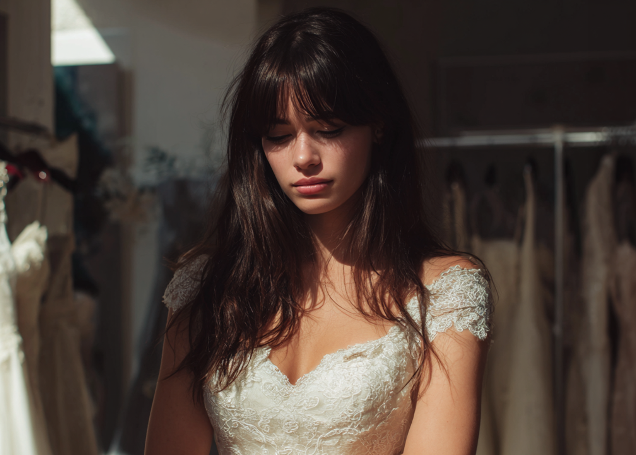 A pensive woman standing in a boutique | Source: Midjourney