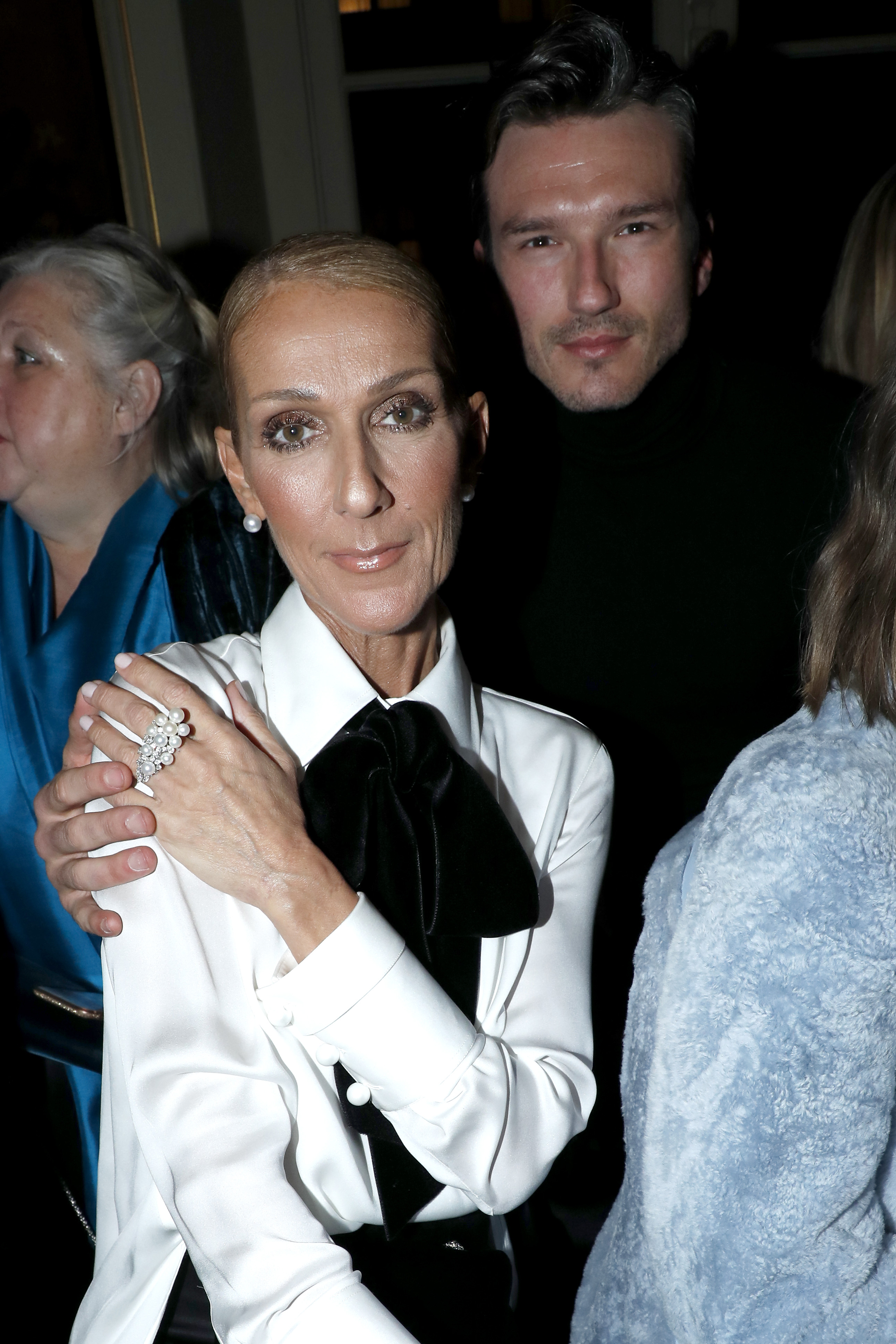 Celine Dion and Pepe Munoz at the Giorgio Armani Prive Haute Couture Spring Summer 2019 show on January 22, 2019 in Paris, France. | Source: Getty Images