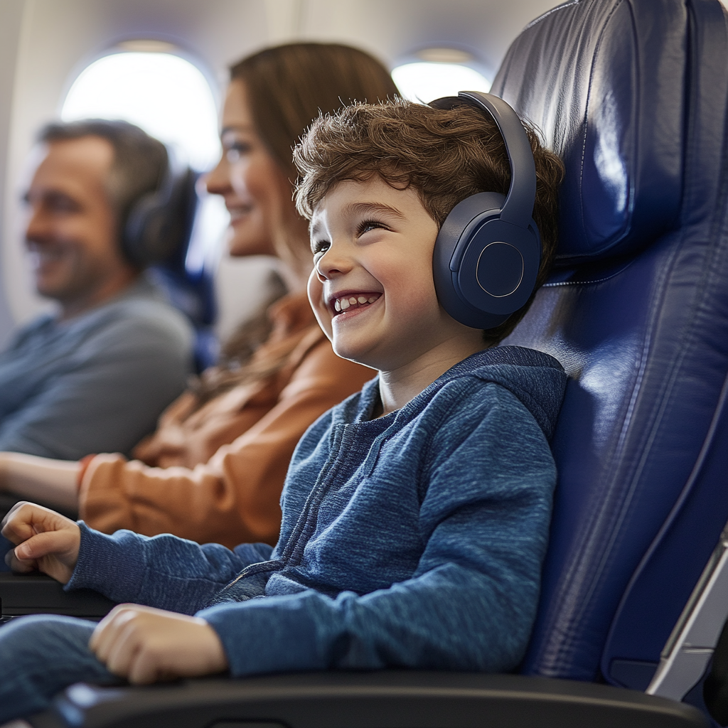 The little boy smiles, his parents oblivious to the disturbance he was making. | Source: Midjourney