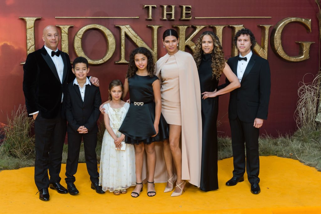 Vin Diesel (L) and Paloma Jimenez (3R) with family attend the European film premiere of Disney's 'The Lion King' at Odeon Luxe Leicester Square on 14 July, 2019, in London, England. | Source: Getty Images