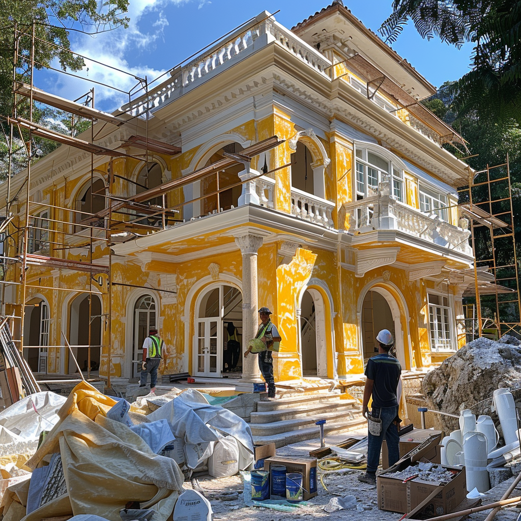Colonial house being renovated | Source: Midjourney