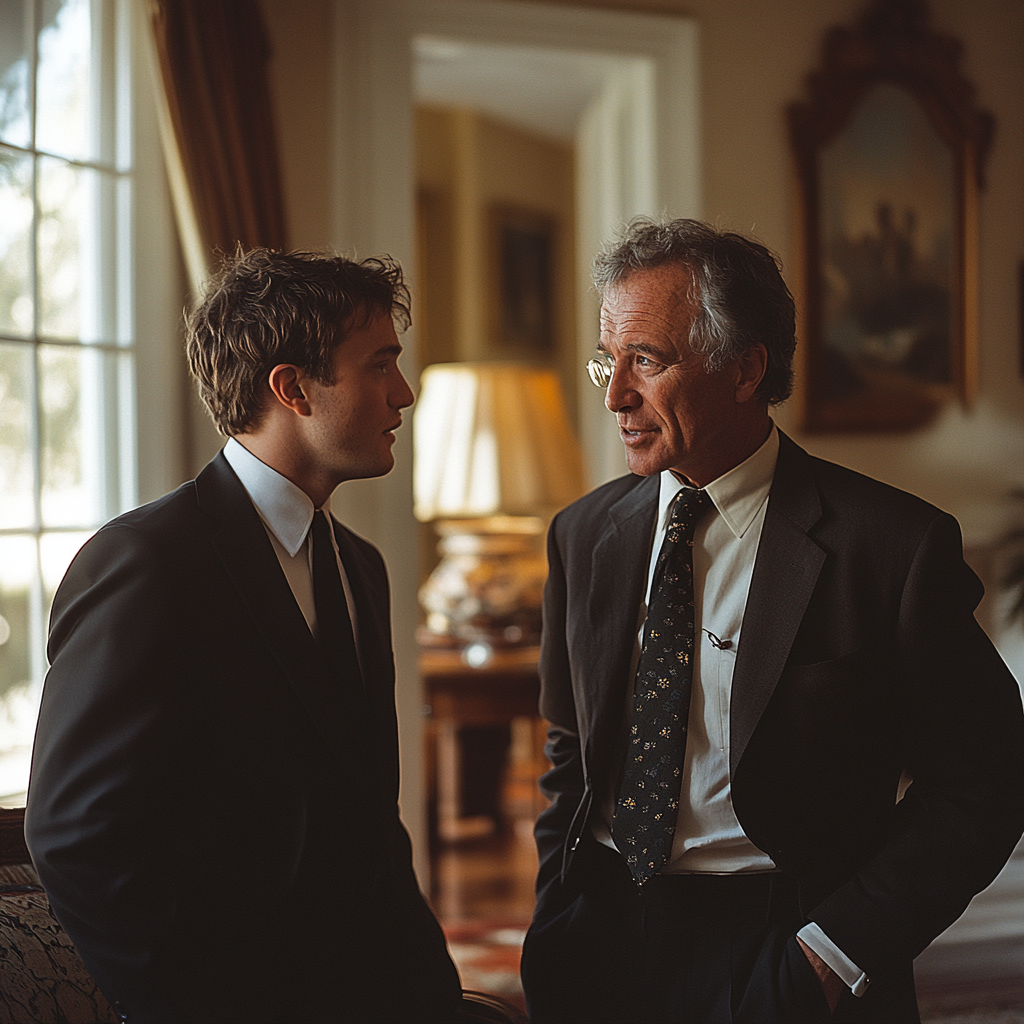 A father and son talking | Source: Midjourney