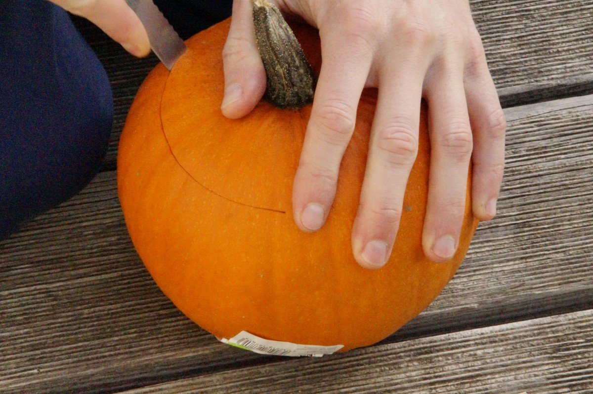 Hombre cortando una calabaza para decorarla para Halloween. | Imagen: PxHere Hombre cortando una calabaza para decorarla para Halloween. | Imagen: PxHere