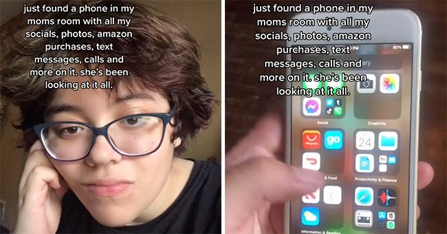 In a viral TikTok video, a teenager scrolls through a secret phone used by their mother to spy on them | Photo: TikTok/fagforbuckybarnes