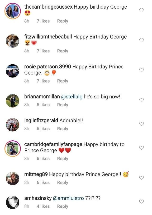 Royal fans comment on Prince George's photo ahead of his seventh birthday on July 22, 2020 | Photo: Instagram/kensingtonroyal