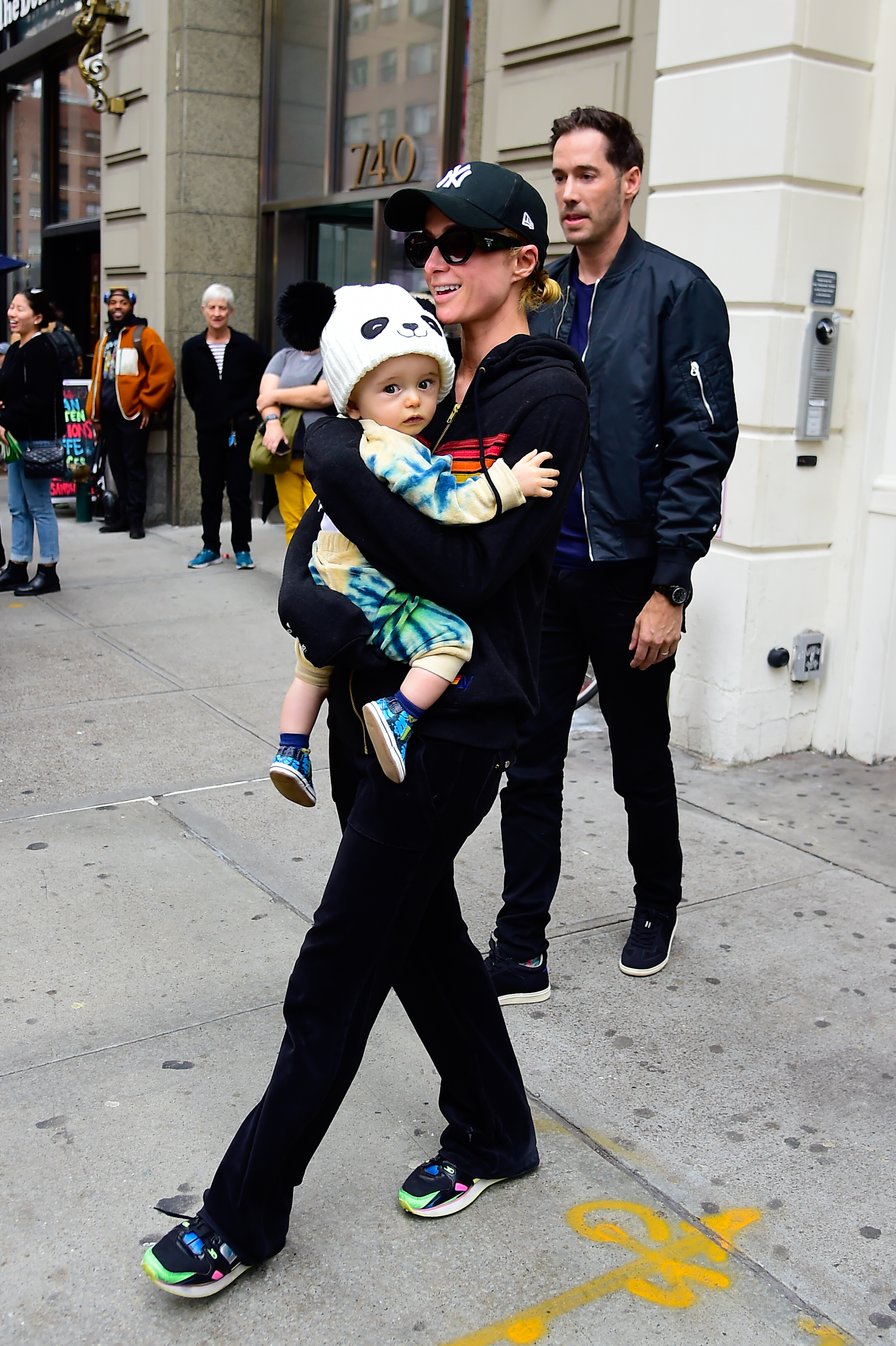 Paris Hilton, Carter Reum, and their son Phoenix Barron Hilton Reum in New York in October 2023 | Source: Getty Images