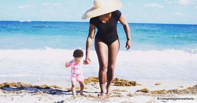 Serena Williams flaunts her legs in adorable beach photo with 15-month-old daughter Olympia