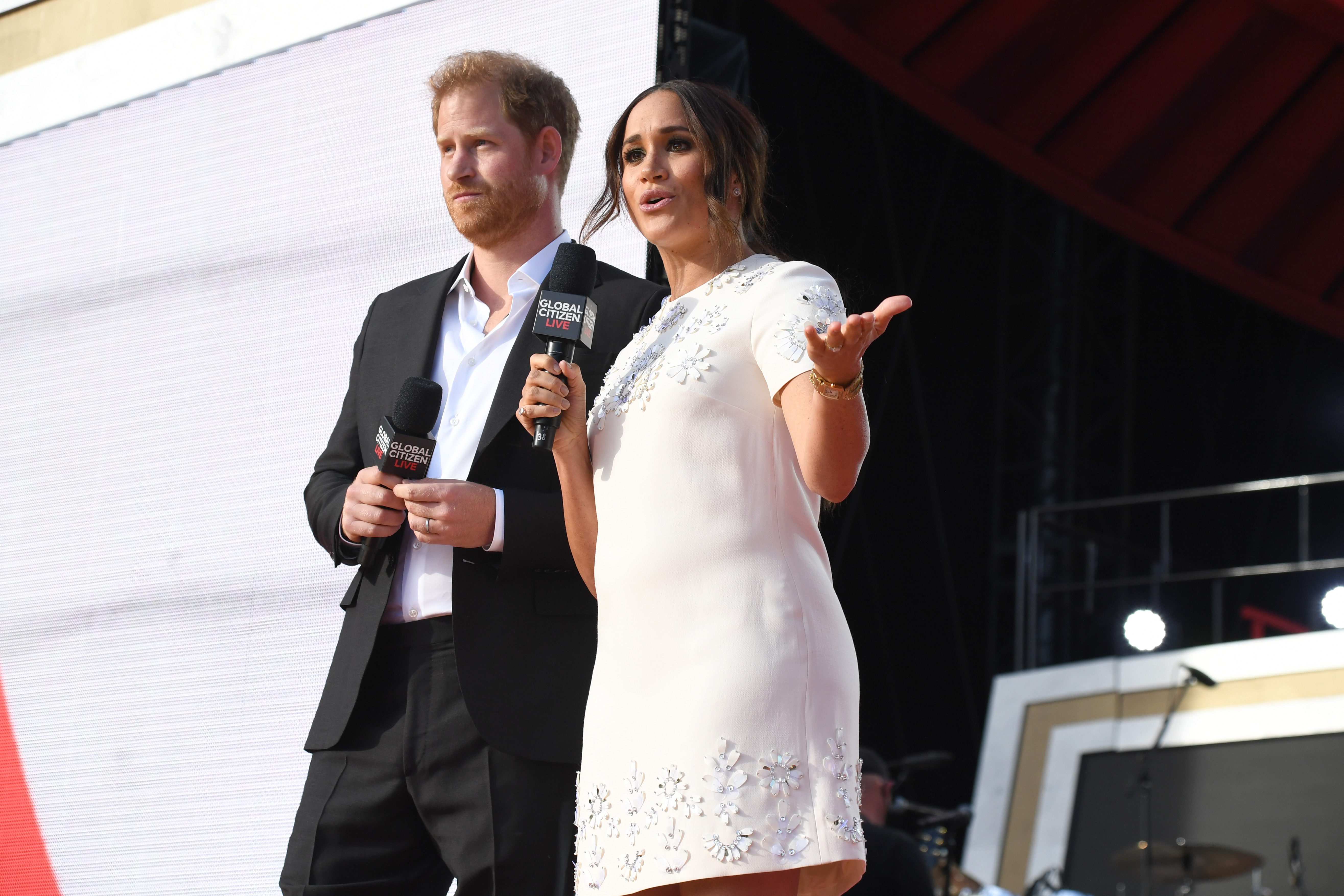 Prince Harry and Meghan Markle during Global Citizen Live, New York on September 25, 2021 in New York City | Source: Getty Images