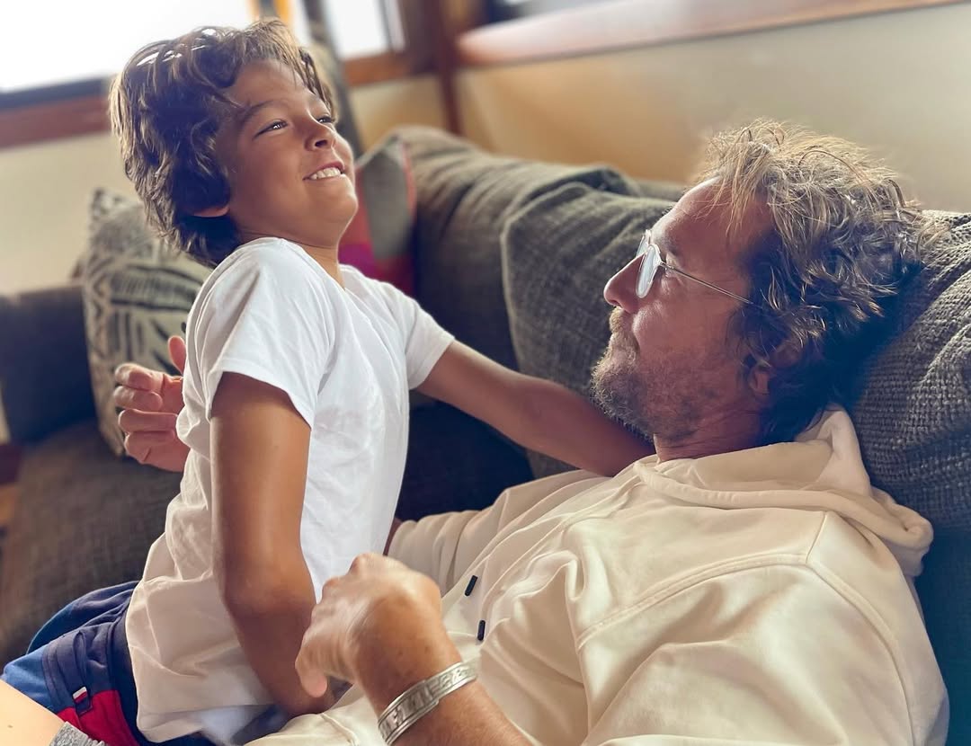 Matthew McConaughey and his son from a post dated December 28, 2023. | Source: Instagram/officiallymcconaughey
