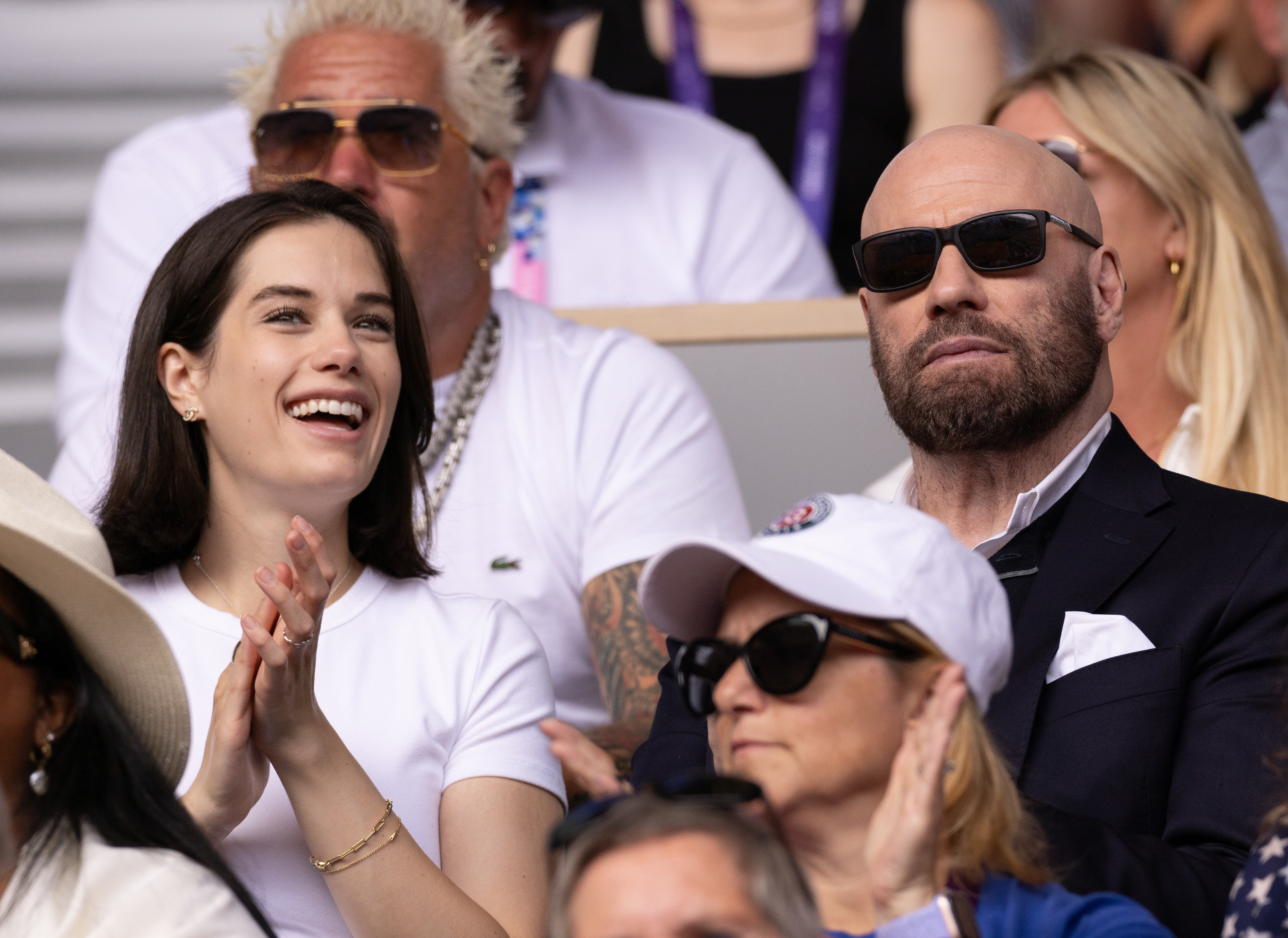 Ella Bleu Travolta and John Travolta attend 2024 Paris Olympic Games at Roland Garros on August 04, 2024, in Paris, France. | Source: Getty Images